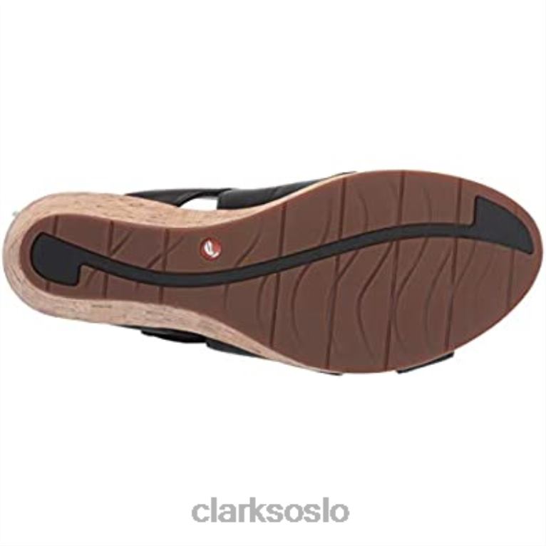 Clarks svart skinn kvinners un plaza slide wedge sandal clarks kvinner HL82692 Svart laer HL82692 Clarks Oslo Walk in Cushioned Support Clarks boots er kjent for sine elegante og uanstrengte fottoydes...